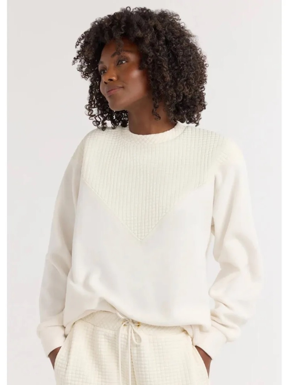 Tuckernuck NWT Dudley Stephens Saratoga Pullover‎ Cream Quilted V-Yoke XL